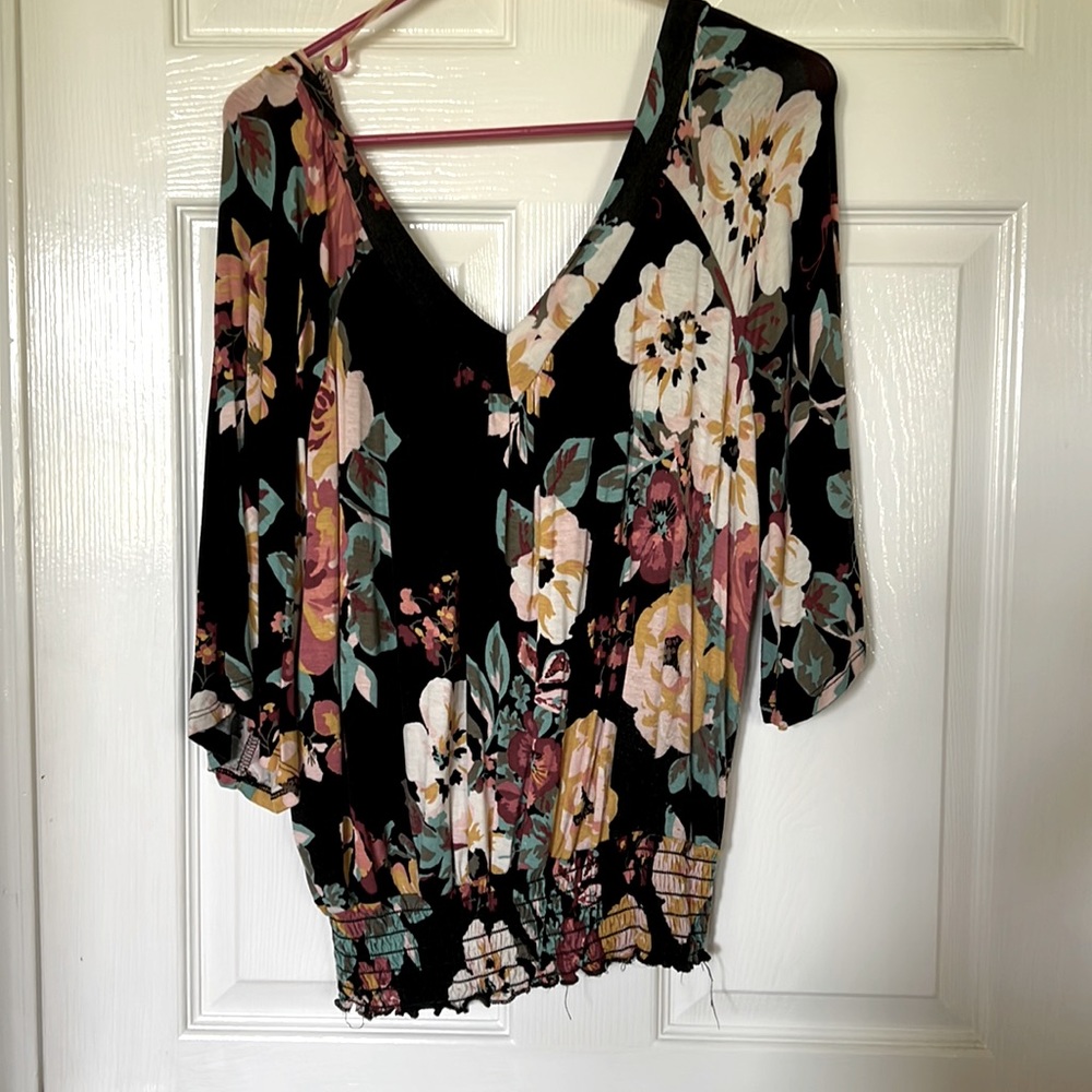 Black Flowery top